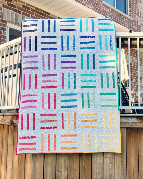 Rainbow Bar Code - or how to match the binding to the quilt's colours
