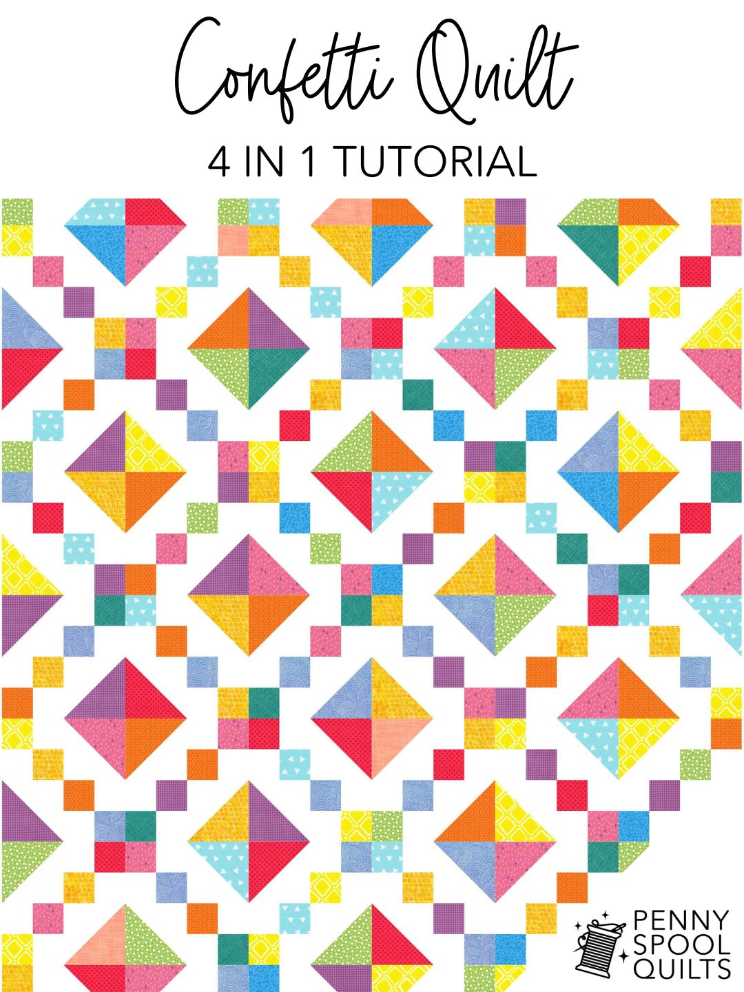 Confetti Quilt Tutorial The Best Scrap Buster Quilt Penny Spool Quilts