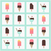Load image into Gallery viewer, ICE CREAM BUNDLE - All Ice Cream Sunday Quilt Blocks and Bonus Quilt Pattern - PDF Instant Download