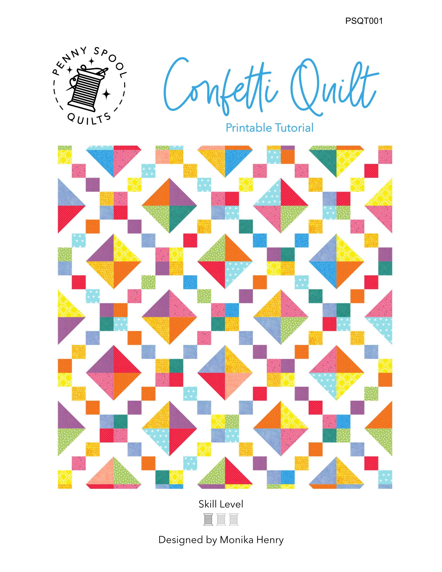 Confetti Quilt Printable Tutorial PDF Instant Download Penny Spool