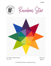 Load image into Gallery viewer, Rainbow Star FPP Quilt Block Pattern - PDF Instant Download