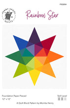 Load image into Gallery viewer, Rainbow Star FPP Quilt Block Pattern - PRINTED PATTERN