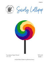 Load image into Gallery viewer, Swirly Lollipop FPP Quilt Block Pattern - PDF Instant Download
