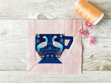 Load image into Gallery viewer, Teacup FPP Quilt Block Pattern - PDF Instant Download