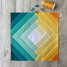 Load image into Gallery viewer, Twisted Log Cabin Quilt Block (traditional) - PDF Instant Download
