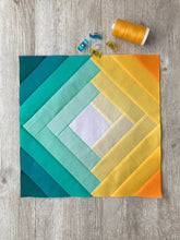 Load image into Gallery viewer, Twisted Log Cabin FPP Quilt Block - PRINTED PATTERN