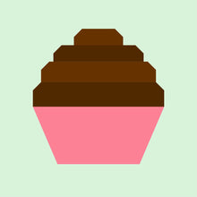 Load image into Gallery viewer, Cupcake FPP Quilt Block Pattern - PDF Instant Download