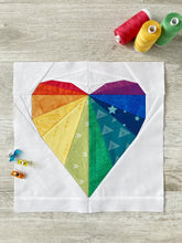 Load image into Gallery viewer, Rainbow FPP Quilt Block BUNDLE - PDF Instant Download