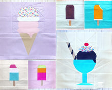 Load image into Gallery viewer, ICE CREAM BUNDLE - All Ice Cream Sunday Quilt Blocks and Bonus Quilt Pattern - PDF Instant Download