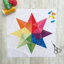 Load image into Gallery viewer, Rainbow FPP Quilt Block BUNDLE - PDF Instant Download