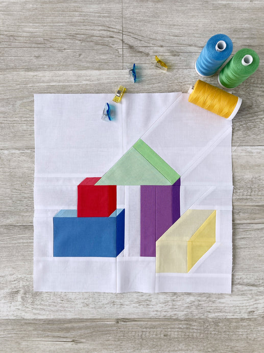 Wooden Toy Blocks Quilt Block