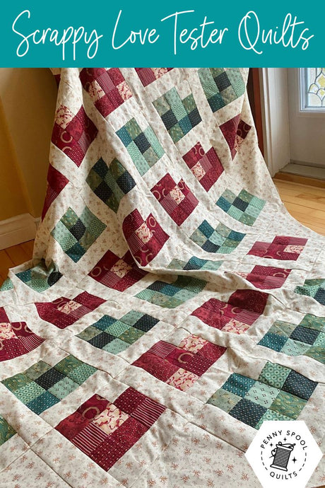 Scrappy Love Tester Quilts and Mockups