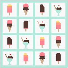 Load image into Gallery viewer, ICE CREAM BUNDLE - All Ice Cream Sunday Quilt Blocks and Bonus Quilt Pattern - PDF
