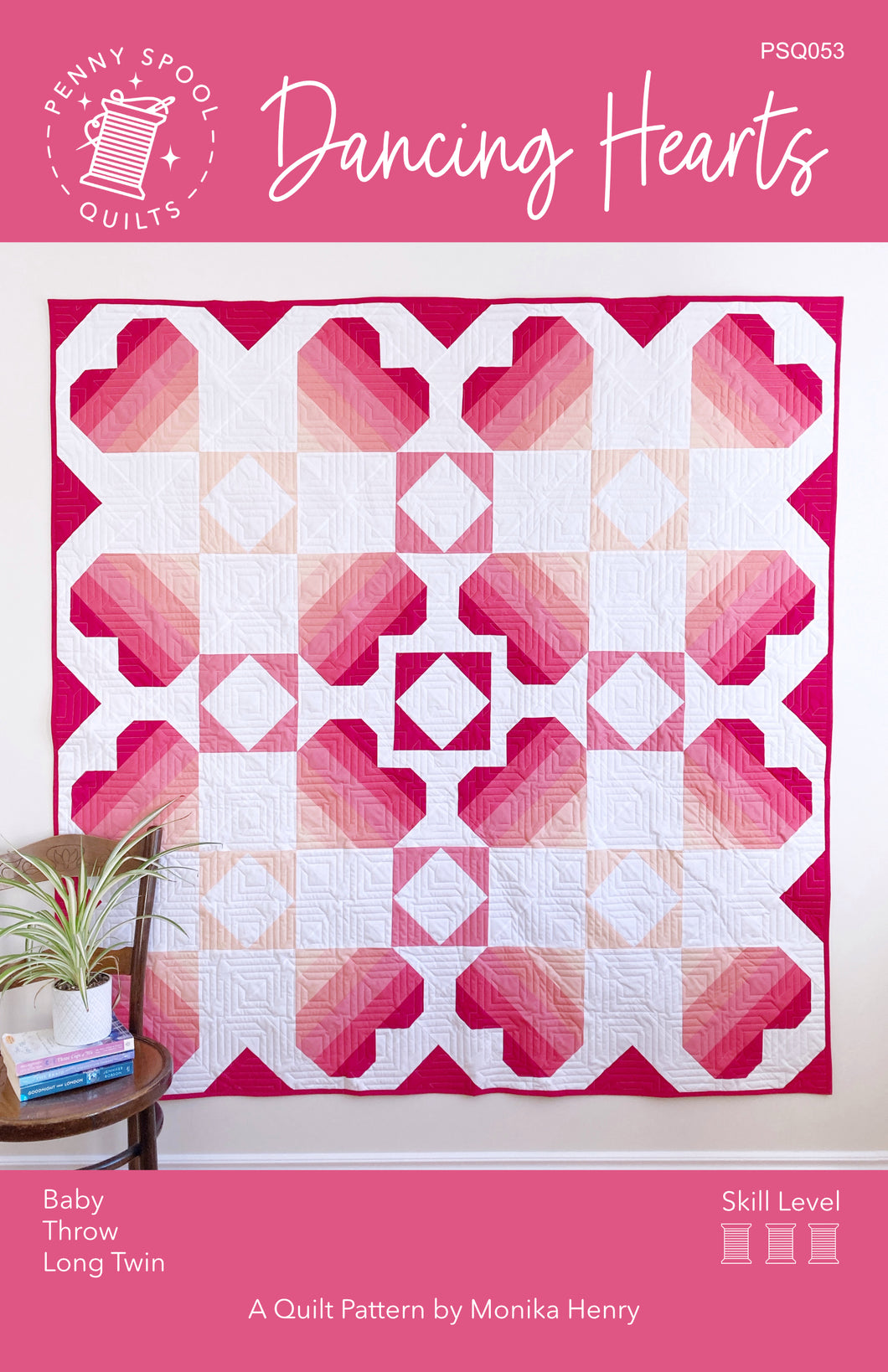 Dancing Hearts Quilt Pattern - PRINTED PATTERN