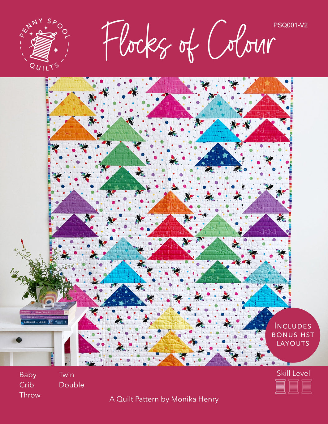 Flocks of Colour Quilt Pattern - PRINTED PATTERN