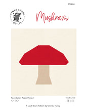 Load image into Gallery viewer, Mushroom FPP Quilt Block Pattern - PDF Instant Download
