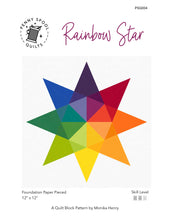 Load image into Gallery viewer, Rainbow Star FPP Quilt Block Pattern - PDF
