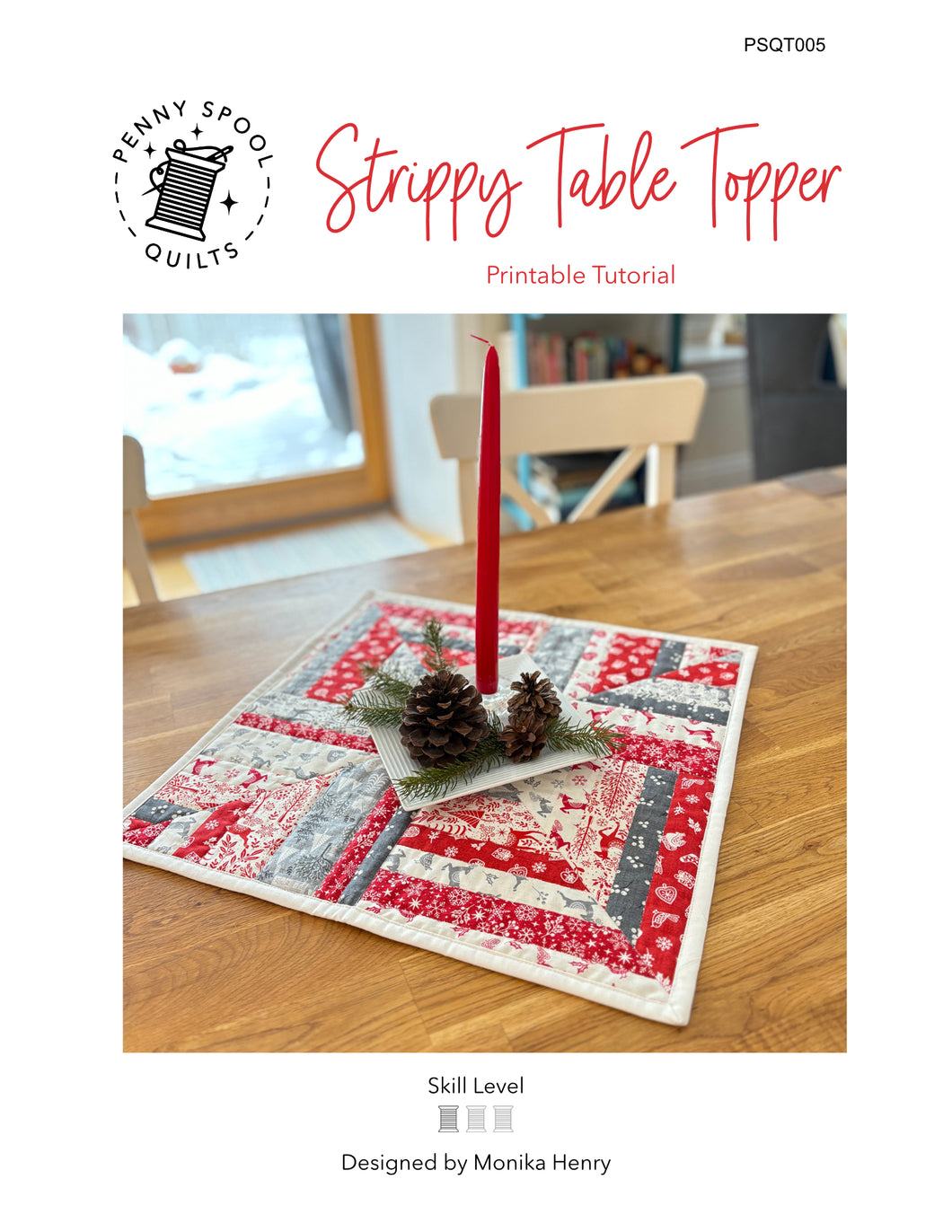Table Topper Example Strippy Table Topper Printable Tutorial - PDF Instant Download – Penny ...