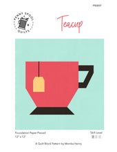 Load image into Gallery viewer, Teacup FPP Quilt Block Pattern - PDF Instant Download
