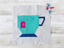 Load image into Gallery viewer, Teacup FPP Quilt Block Pattern - PDF Instant Download
