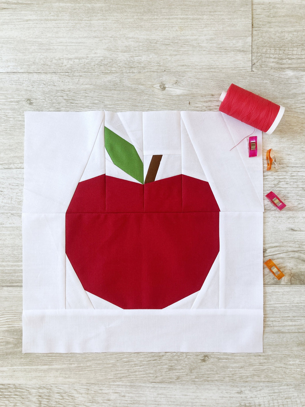 Apple FPP Quilt Block Pattern - PDF Instant Download