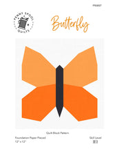Load image into Gallery viewer, Butterfly FPP Quilt Block Pattern - PDF

