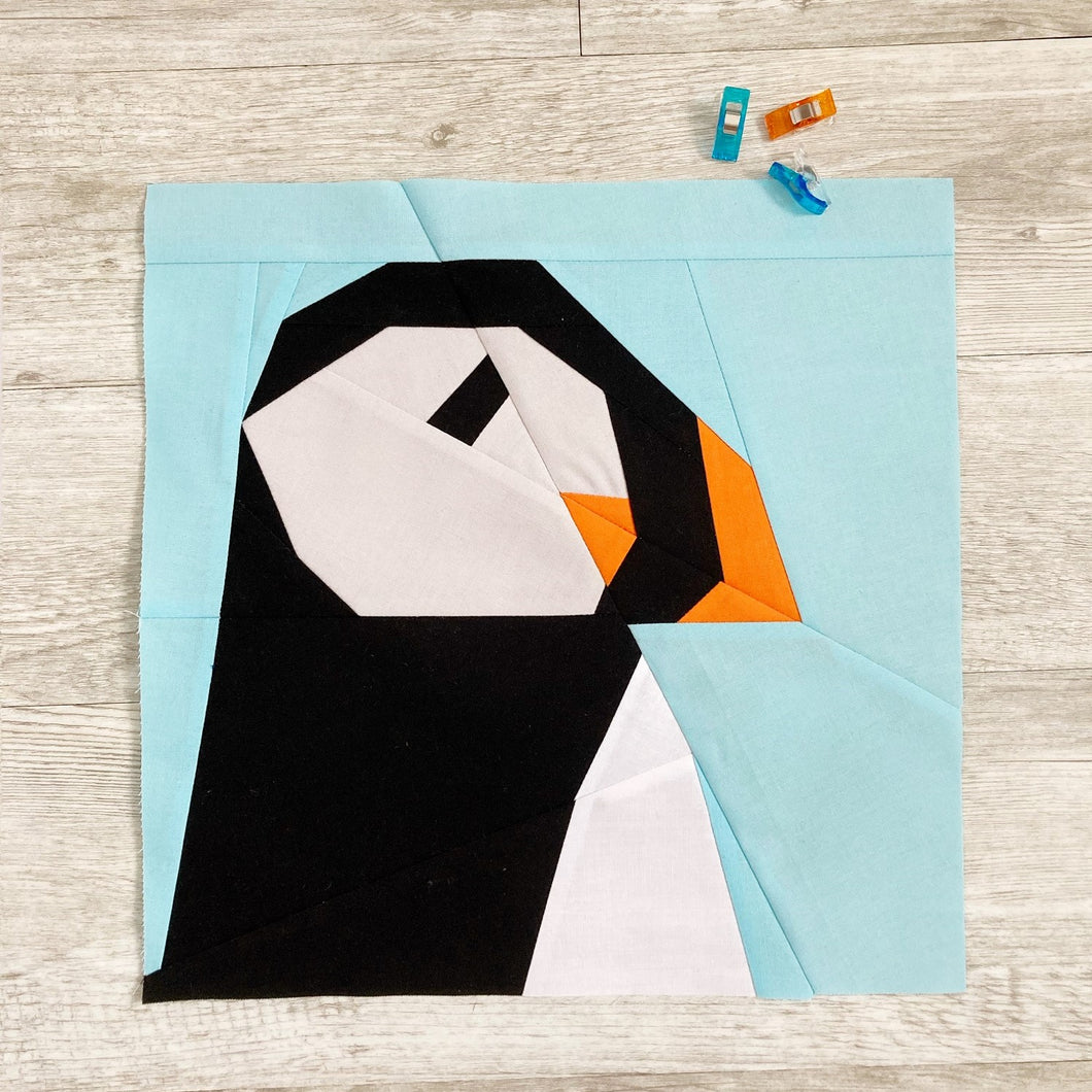Puffin Head FPP Quilt Block Pattern - PDF Instant Download