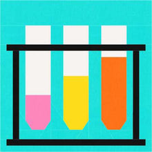 Load image into Gallery viewer, Test Tubes FPP Quilt Block - PDF Instant Download
