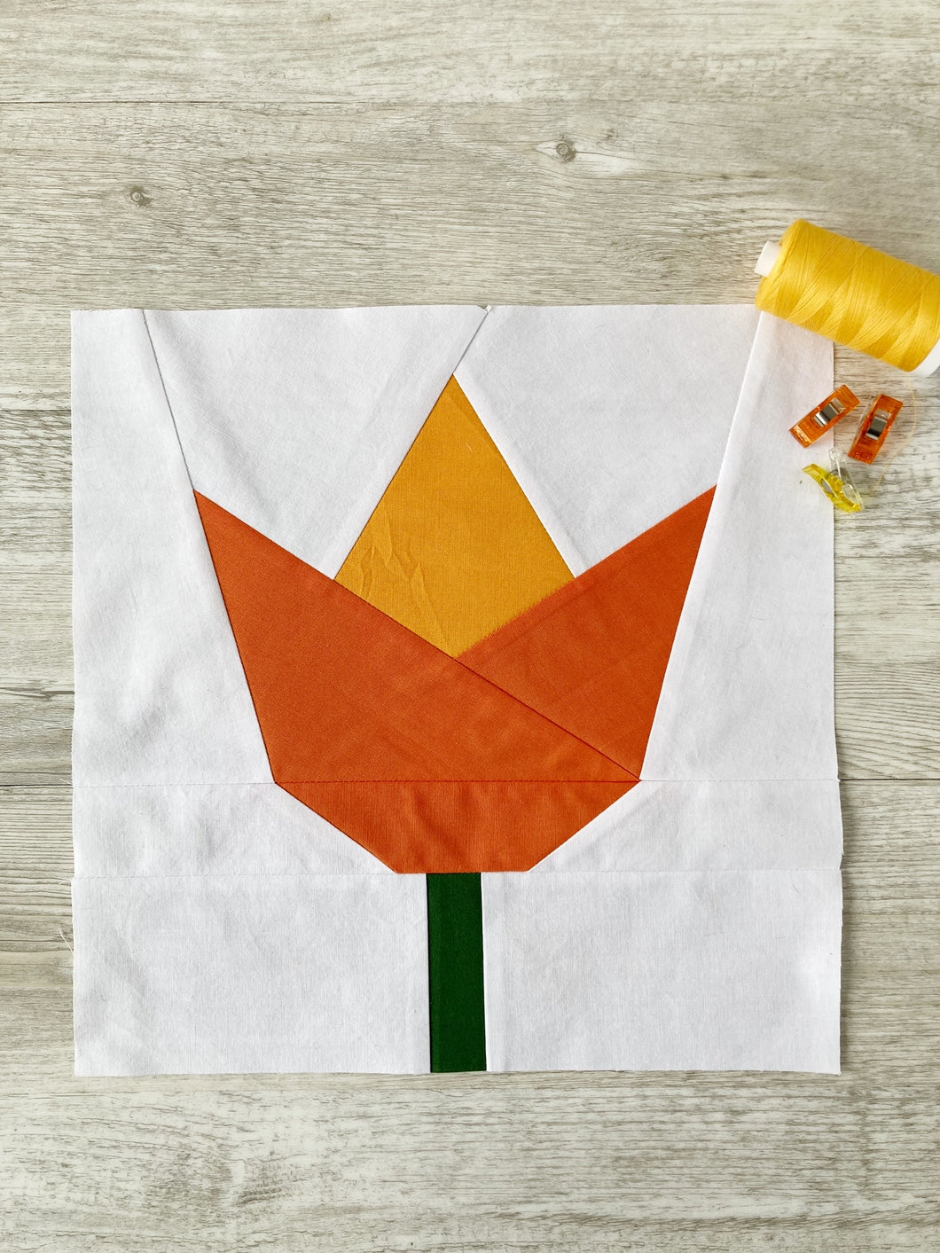 Tulip FPP Quilt Block Pattern - PDF Instant Download