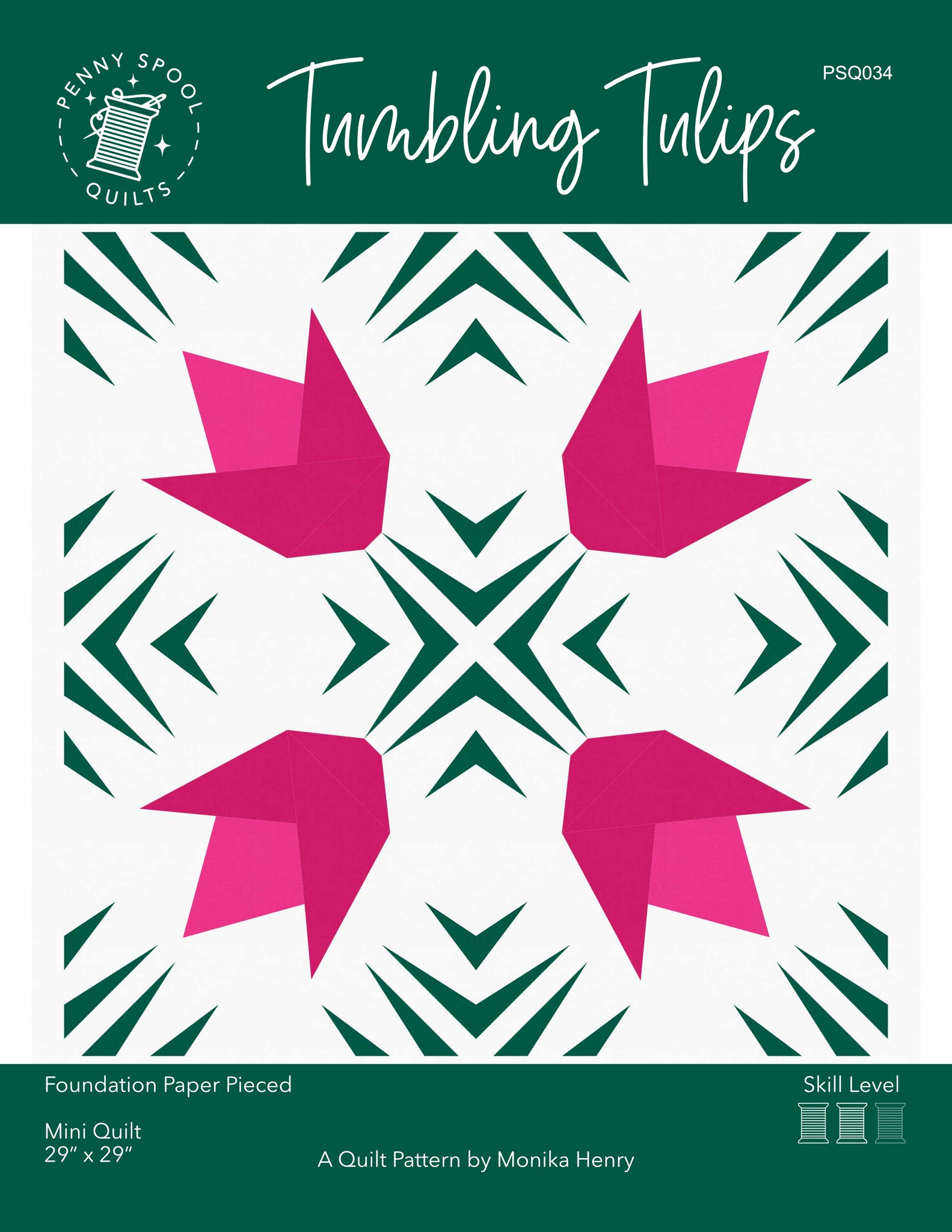 Tumbling Tulips FPP Mini Quilt Pattern - PDF Instant Download – Penny ...